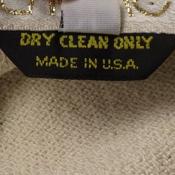 CACHE Knit Maxi Dress, M, Ivory, Satin Trim, Tank, Back Vent, Stretch, Pull over - Picture 12 of 12